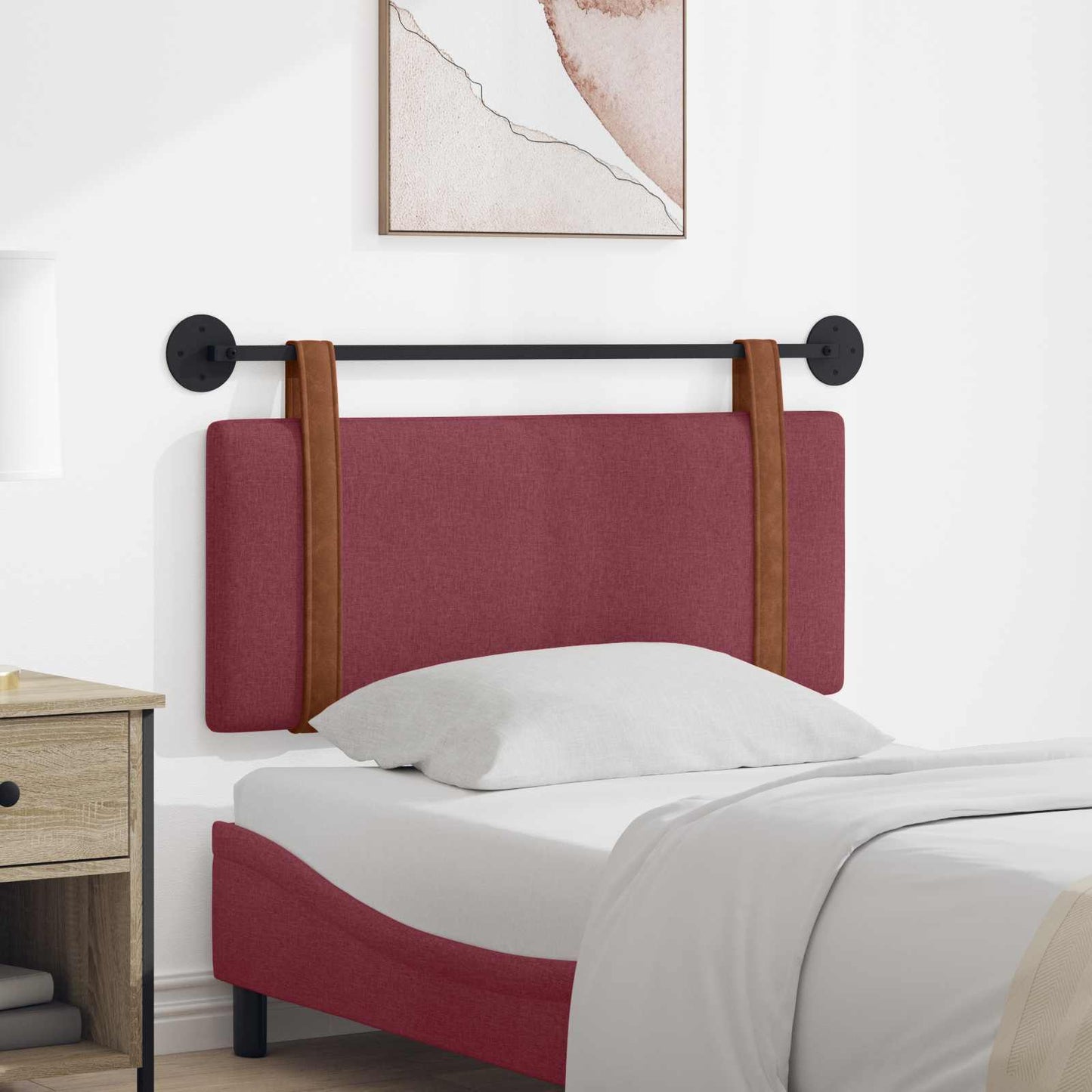 Testata appesa Tinta unita Rosso Vino 110 x 55 x 5 cm PU Antico