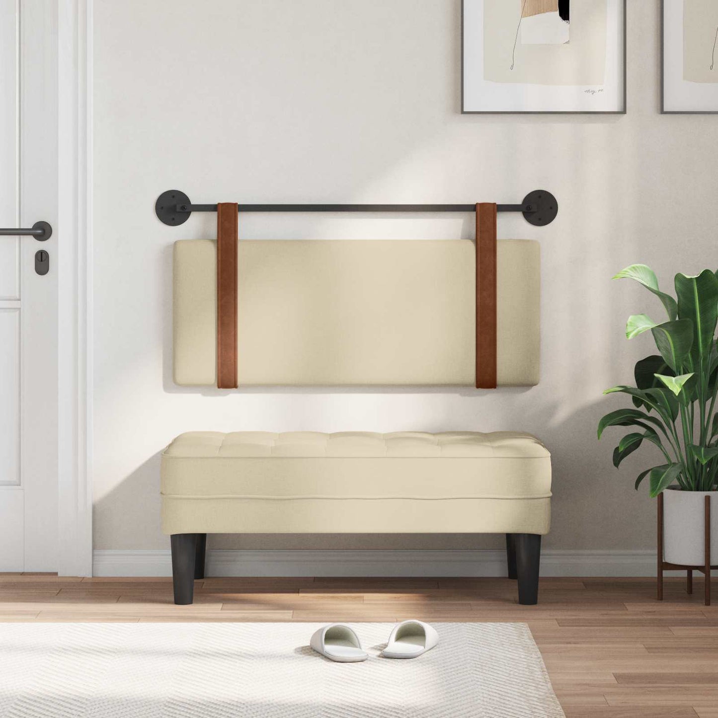 Testata appesa Tinta unita Crema 110 x 55 x 5 cm PU Antico