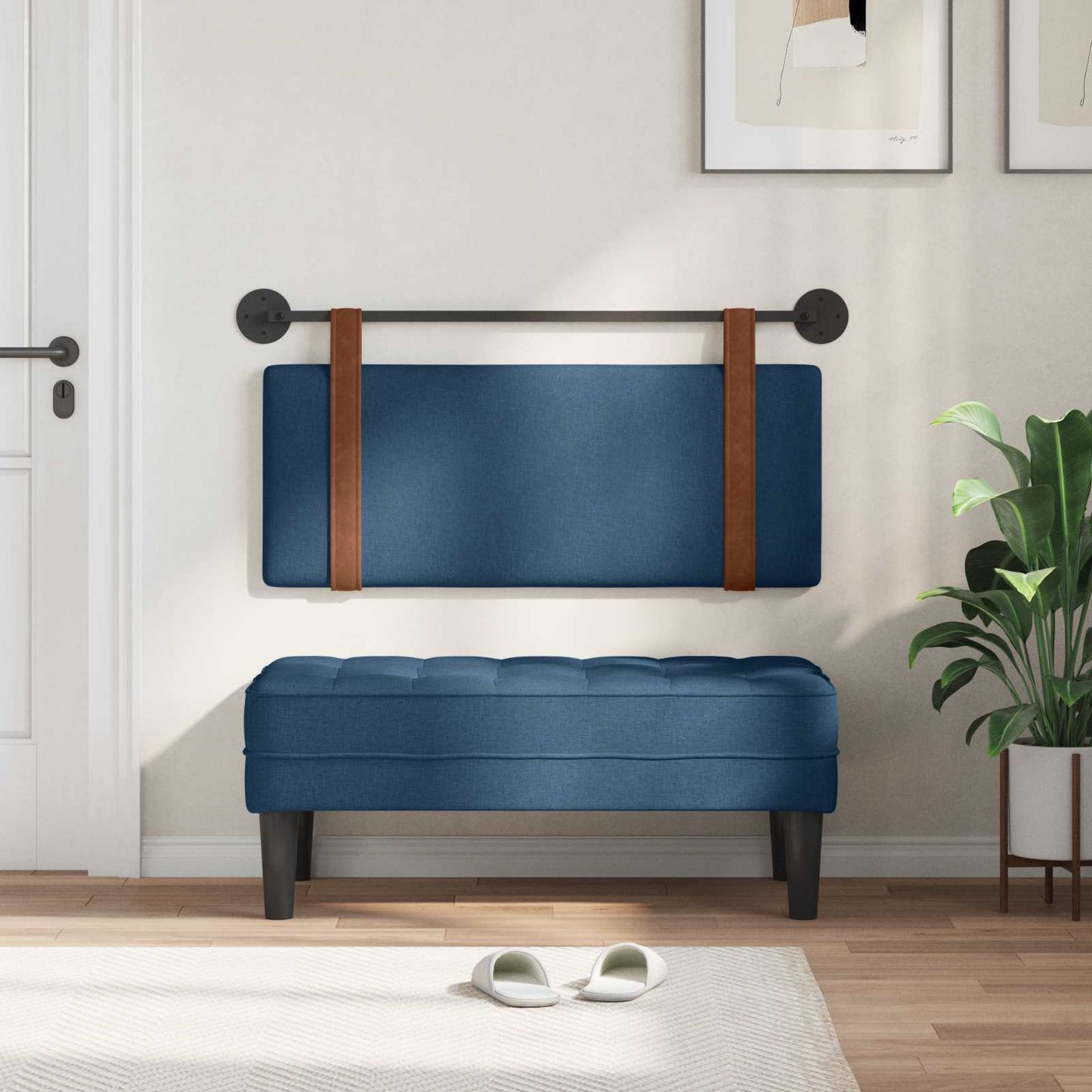 Testata appesa Montaggio a parete Blu 110 x 55 x 5 cm PU Antico