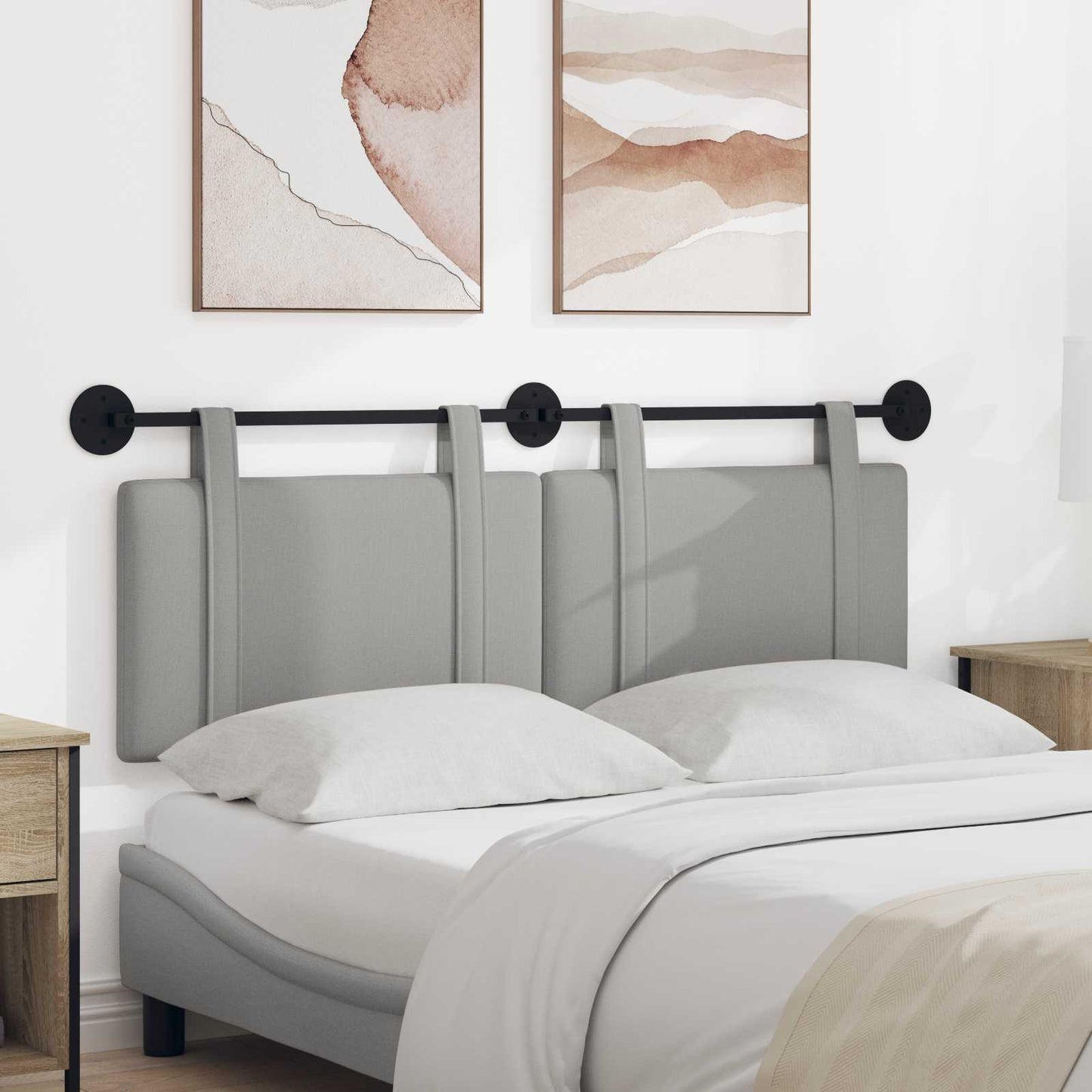 Testata appesa Grigio Nuvola 130 x 55 x 5 cm Tessuto