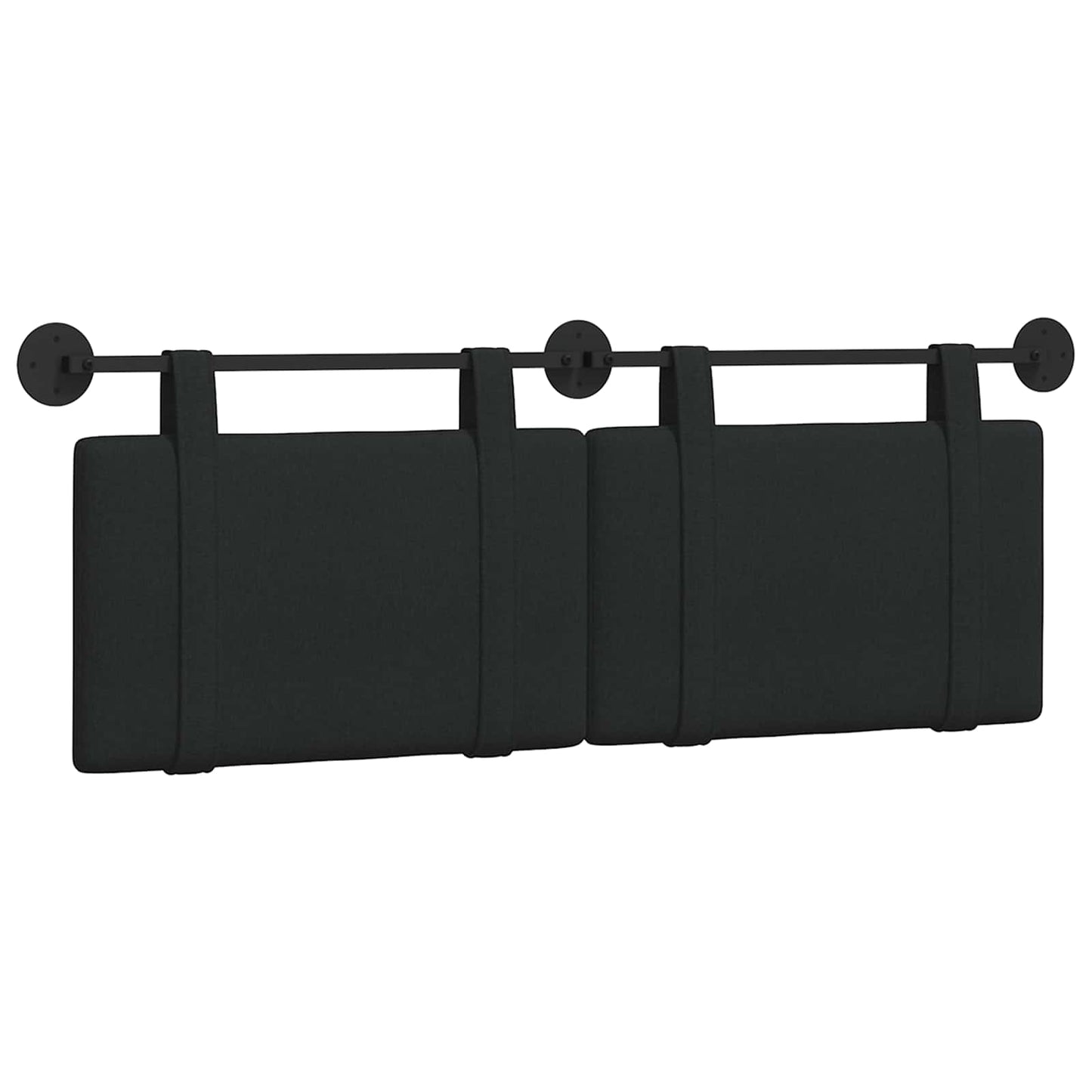 Testata appesa Montaggio a parete Nero 130 x 55 x 5 cm Tessuto