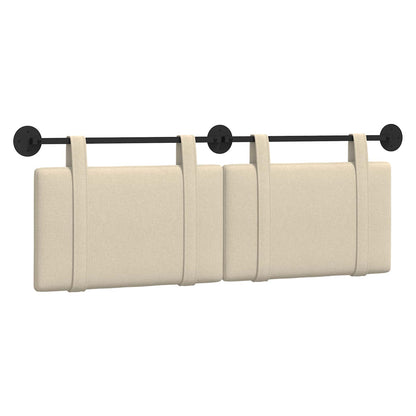 Testata appesa Montaggio a parete Crema 130 x 55 x 5 cm Tessuto