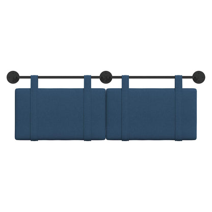 Testata appesa Montaggio a parete Blu 130 x 55 x 5 cm Tessuto