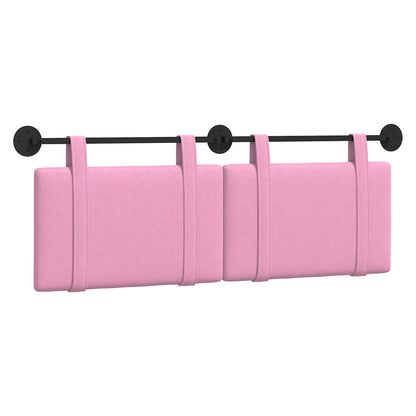 Testata appesa Montaggio a parete Rosa 130 x 55 x 5 cm Tessuto