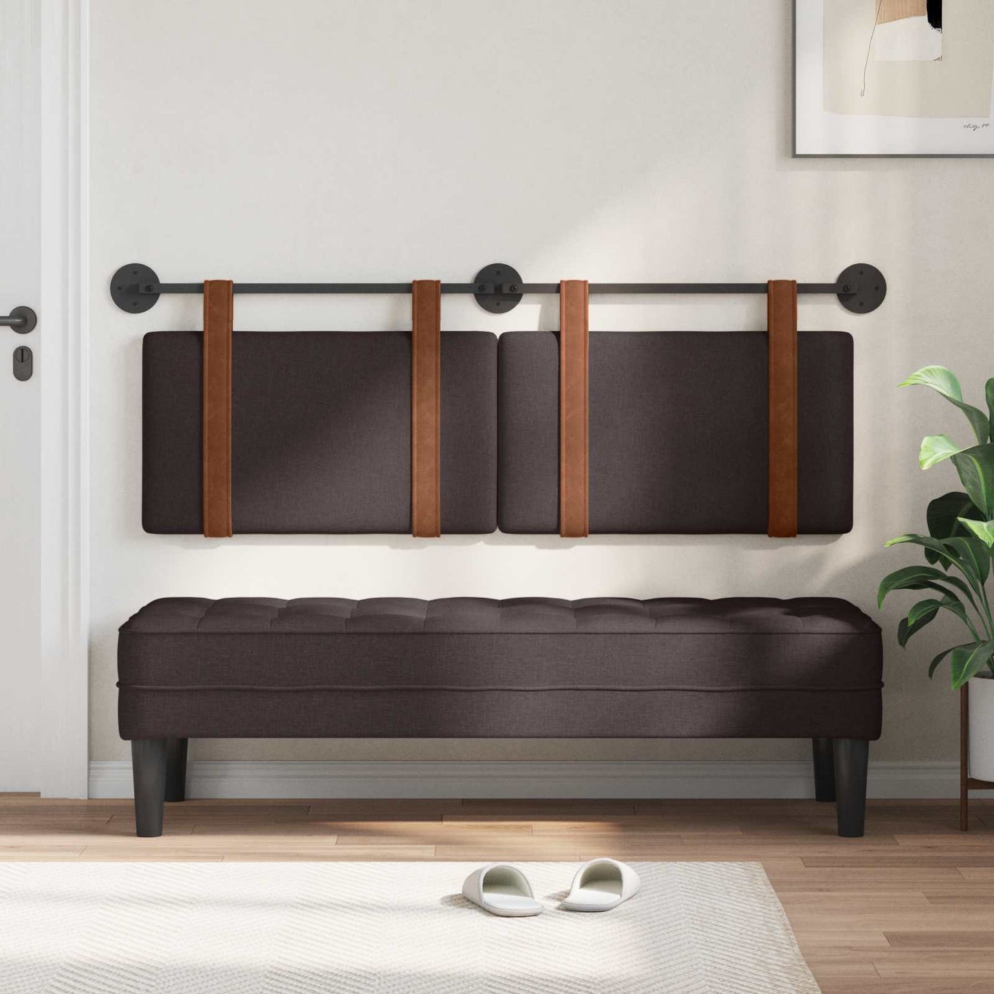 Testata appesa Marrone Scuro 130 x 55 x 5 cm PU Antico