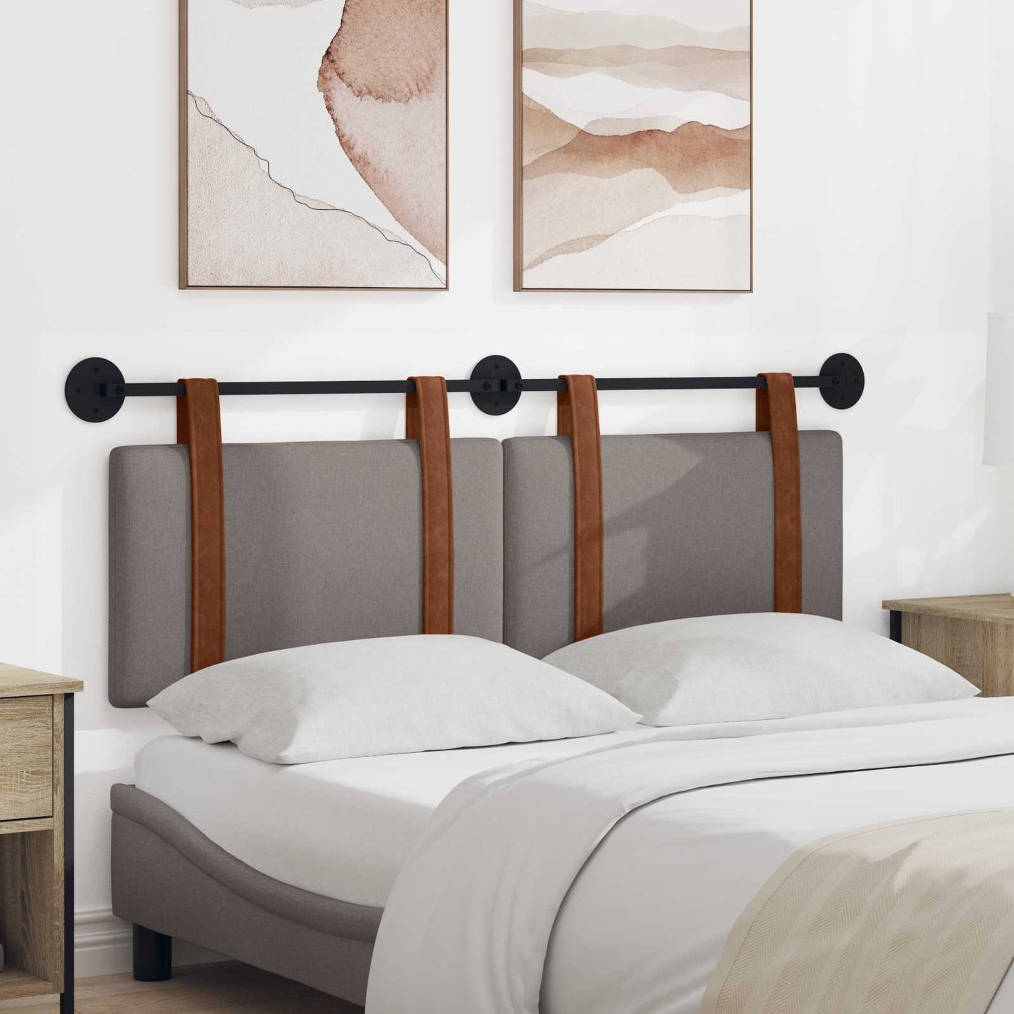 Testata appesa Tinta unita Talpa 130 x 55 x 5 cm PU Antico