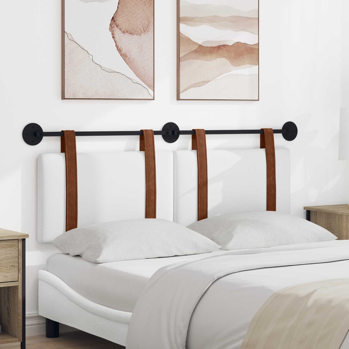 Testata appesa Tinta unita Bianco 130 x 55 x 5 cm PU Antico