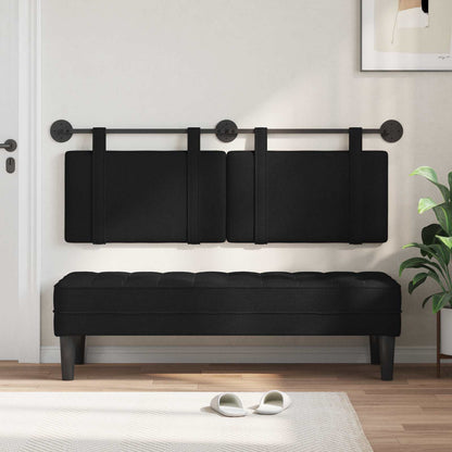 Testata appesa Montaggio a parete Nero 150 x 55 x 5 cm Tessuto