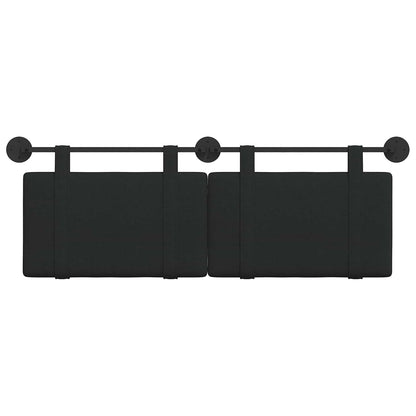 Testata appesa Montaggio a parete Nero 150 x 55 x 5 cm Tessuto