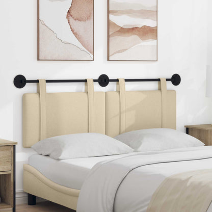 Testata appesa Montaggio a parete Crema 150 x 55 x 5 cm Tessuto