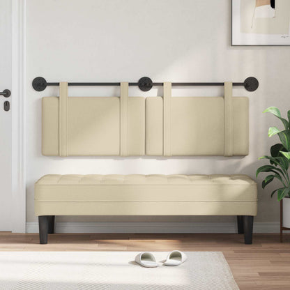 Testata appesa Montaggio a parete Crema 150 x 55 x 5 cm Tessuto