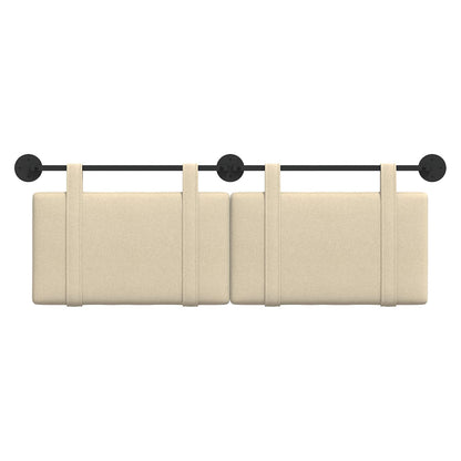 Testata appesa Montaggio a parete Crema 150 x 55 x 5 cm Tessuto