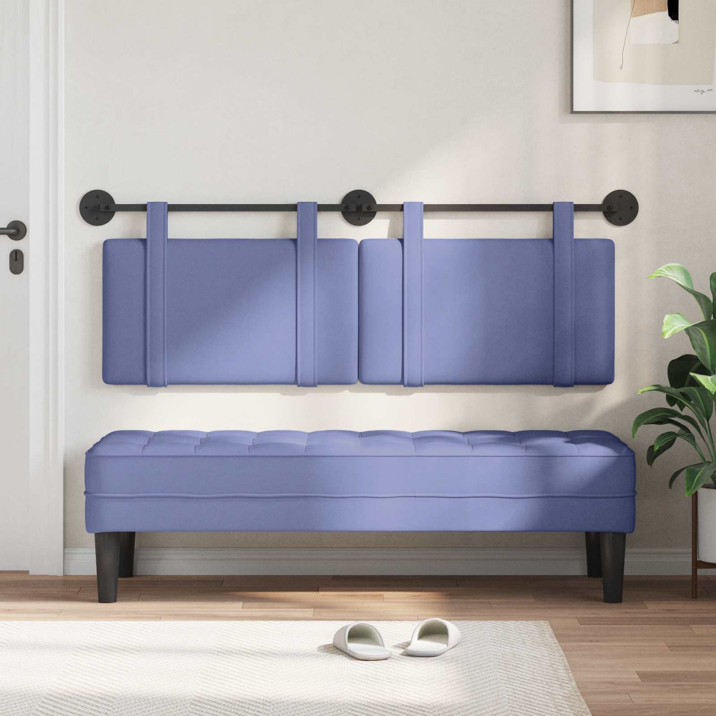 Testata appesa Tinta unita Blu jeans 150 x 55 x 5 cm Tessuto