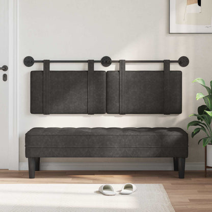 Testata appesa Tinta unita Nero 150 x 55 x 5 cm PU Antico