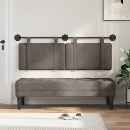 Testata appesa Tinta unita Grigio 150 x 55 x 5 cm PU Antico