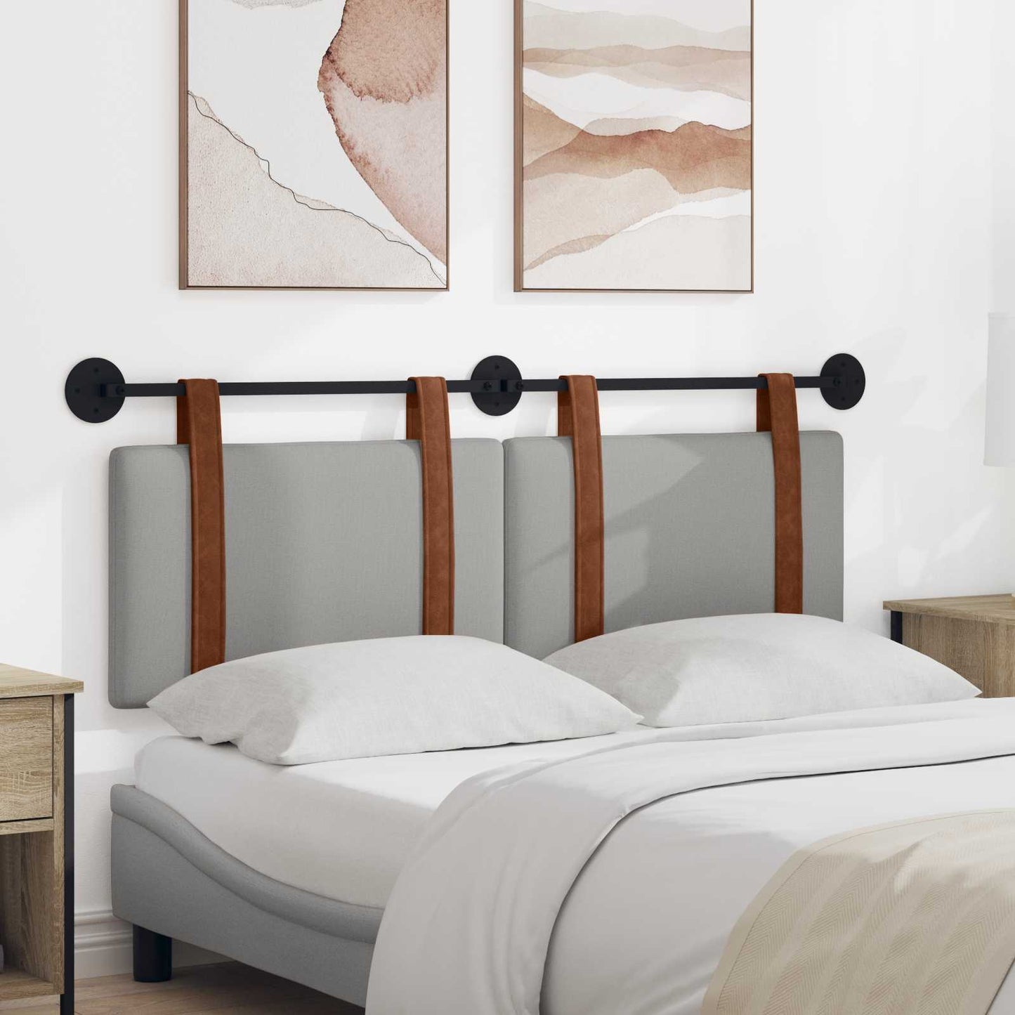 Testata appesa Grigio Nuvola 150 x 55 x 5 cm PU Antico