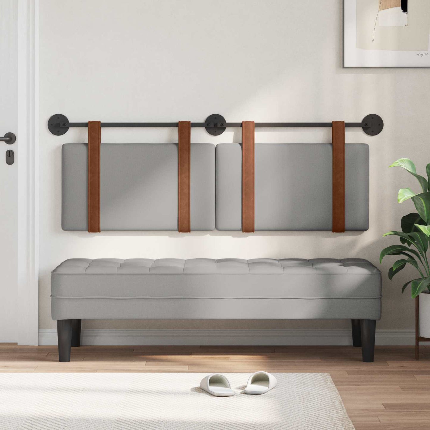 Testata appesa Grigio Nuvola 150 x 55 x 5 cm PU Antico