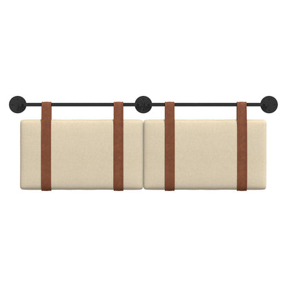 Testata appesa Tinta unita Crema 150 x 55 x 5 cm PU Antico