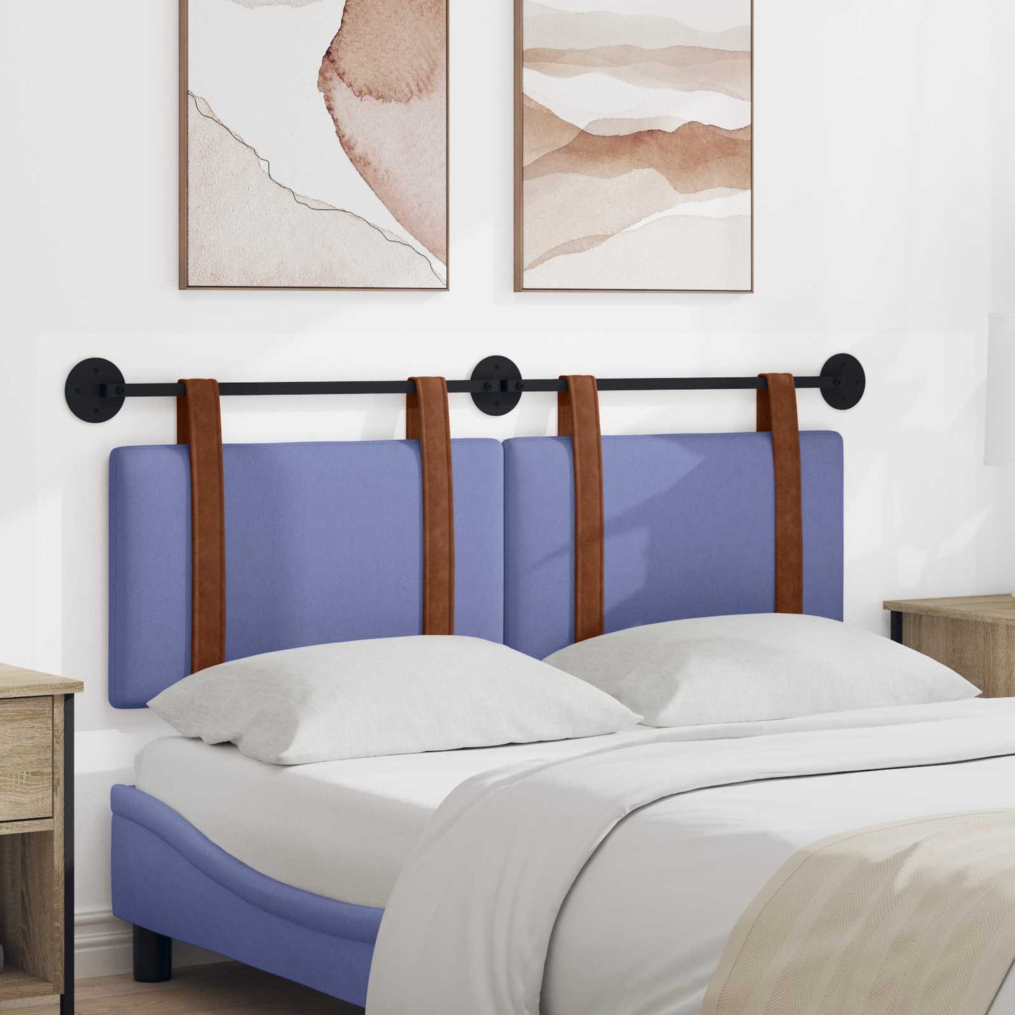 Testata appesa Tinta unita Blu jeans 150 x 55 x 5 cm PU Antico