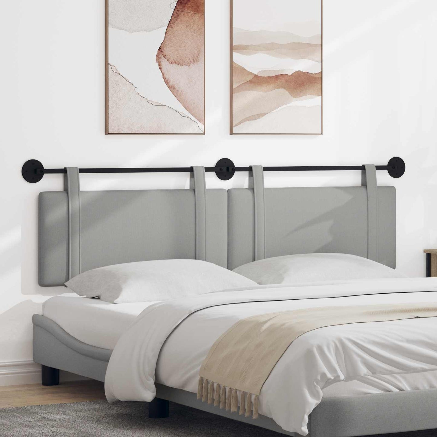 Testata appesa Grigio Nuvola 170 x 55 x 5 cm Tessuto