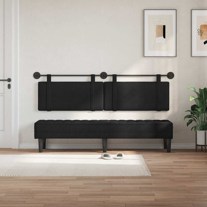 Testata appesa Montaggio a parete Nero 170 x 55 x 5 cm Tessuto