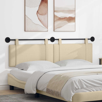 Testata appesa Montaggio a parete Crema 170 x 55 x 5 cm Tessuto