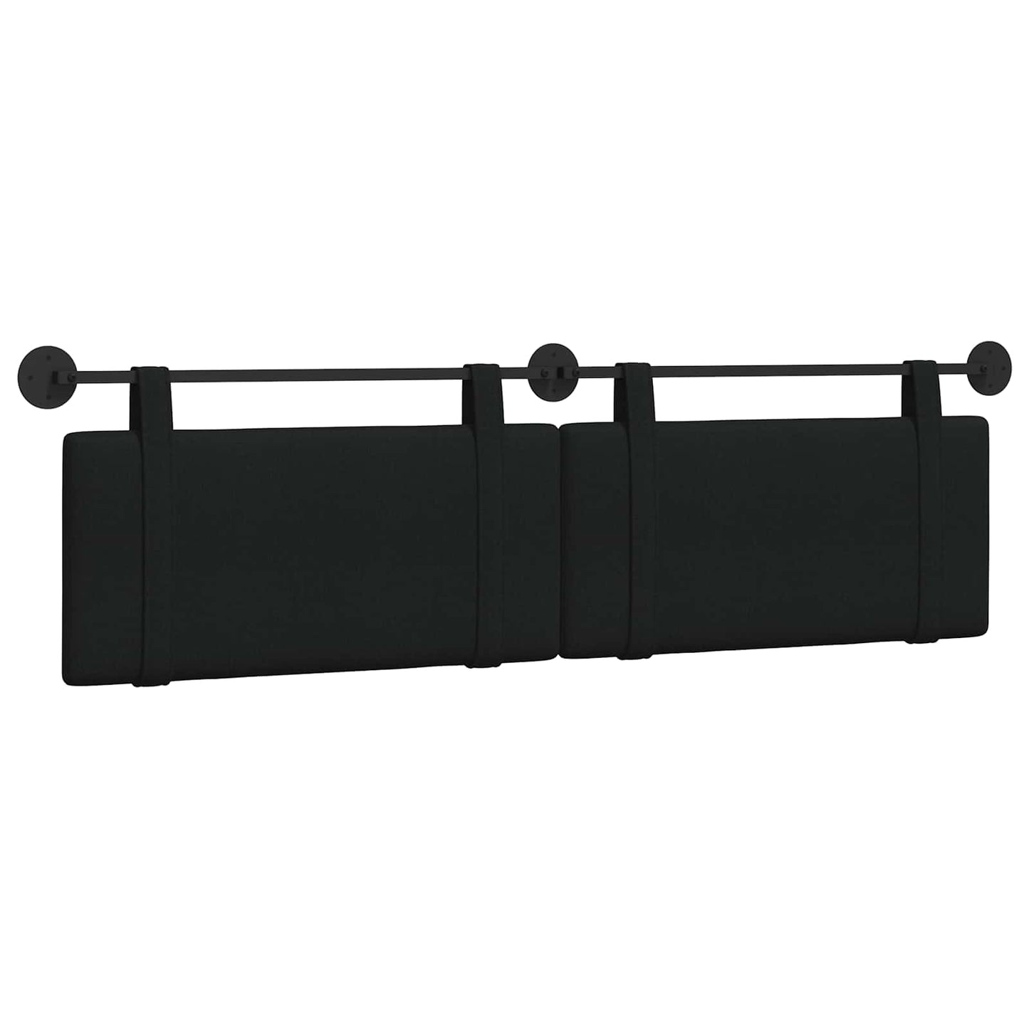 Testata appesa Montaggio a parete Nero 190 x 55 x 5 cm Tessuto
