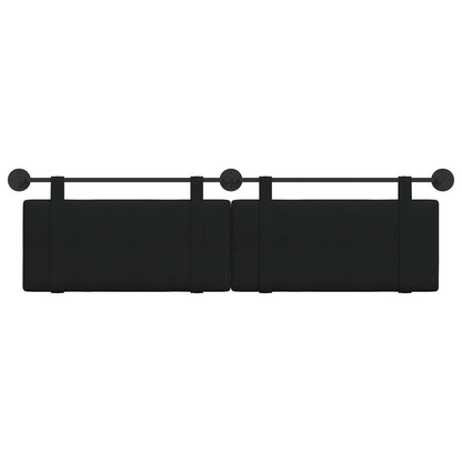 Testata appesa Montaggio a parete Nero 190 x 55 x 5 cm Tessuto