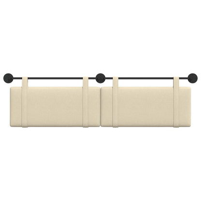 Testata appesa Montaggio a parete Crema 190 x 55 x 5 cm Tessuto