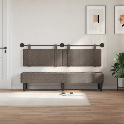 Testata appesa Tinta unita Grigio 190 x 55 x 5 cm PU Antico