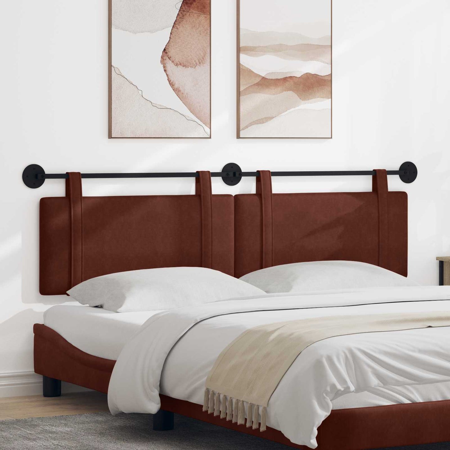 Testata appesa Marrone Lucido 190 x 55 x 5 cm PU Antico