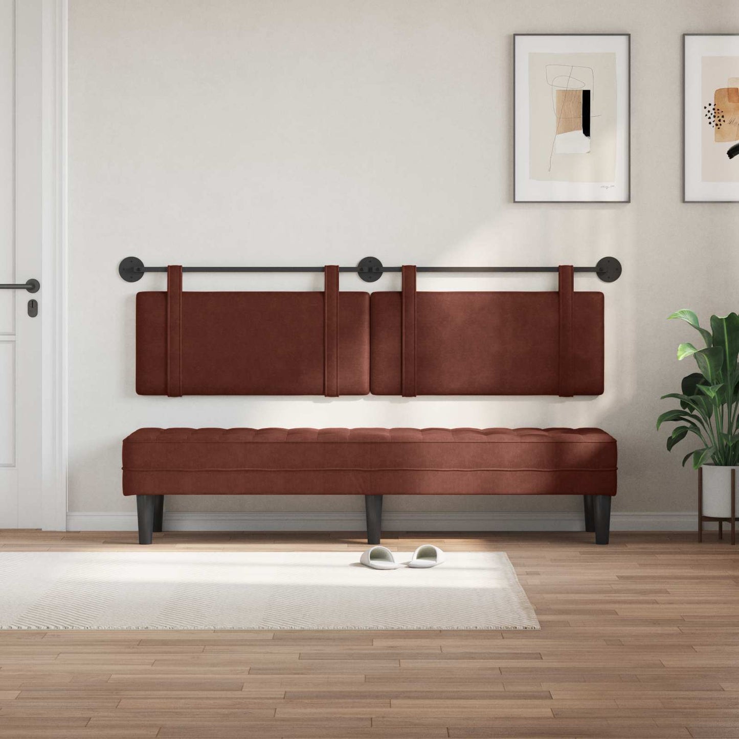 Testata appesa Marrone Lucido 190 x 55 x 5 cm PU Antico