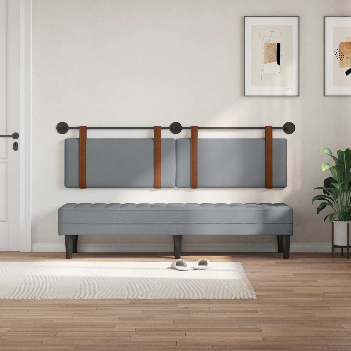 Testata appesa Grigio chiaro 190 x 55 x 5 cm PU Antico