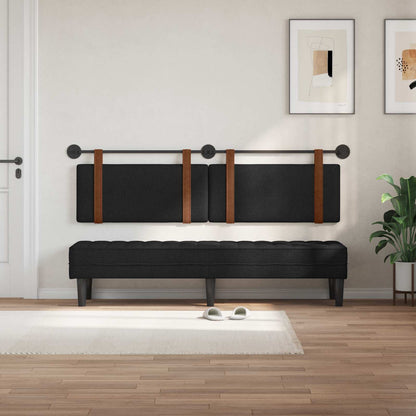 Testata appesa Tinta unita Nero 190 x 55 x 5 cm PU Antico