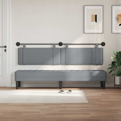 Testata appesa Grigio chiaro 210 x 55 x 5 cm Tessuto