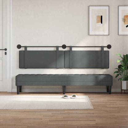 Testata appesa Tinta unita Grigio scuro 210 x 55 x 5 cm Tessuto