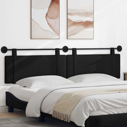 Testata appesa Montaggio a parete Nero 210 x 55 x 5 cm Tessuto