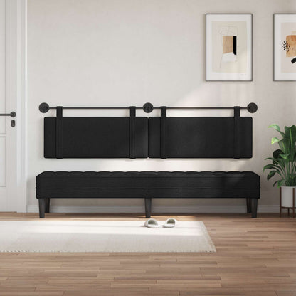 Testata appesa Montaggio a parete Nero 210 x 55 x 5 cm Tessuto