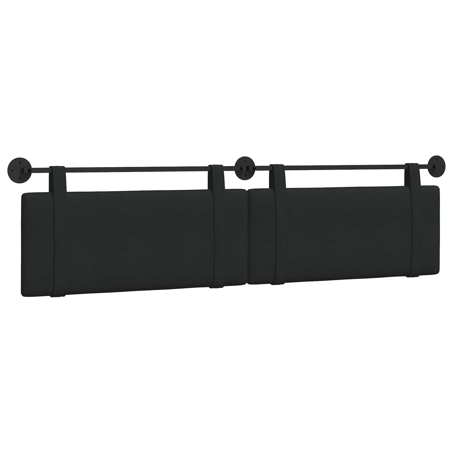 Testata appesa Montaggio a parete Nero 210 x 55 x 5 cm Tessuto