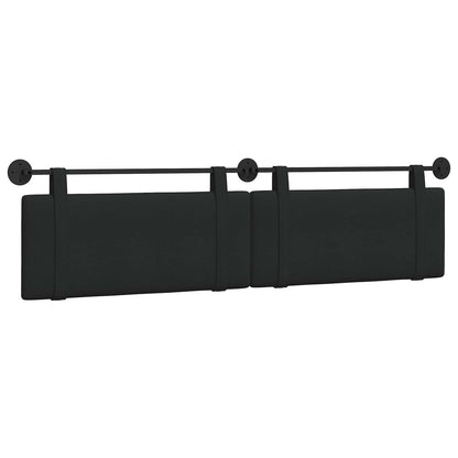 Testata appesa Montaggio a parete Nero 210 x 55 x 5 cm Tessuto