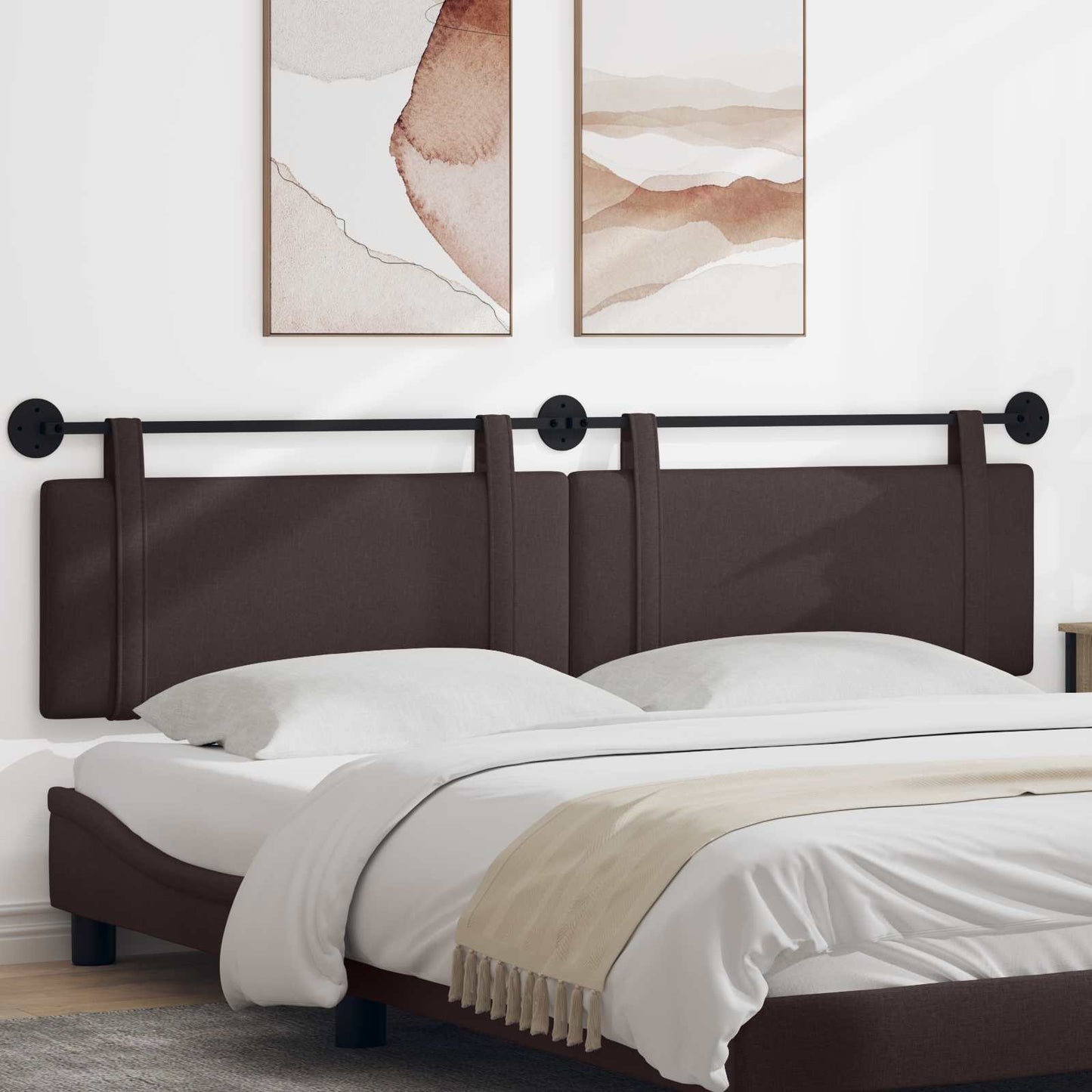 Testata appesa Marrone Scuro 210 x 55 x 5 cm Tessuto