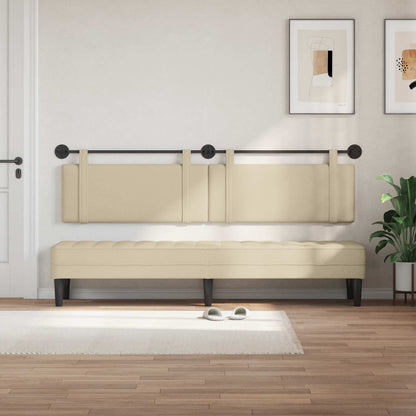 Testata appesa Montaggio a parete Crema 210 x 55 x 5 cm Tessuto