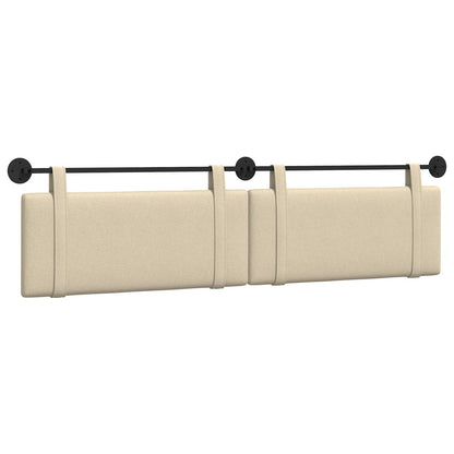 Testata appesa Montaggio a parete Crema 210 x 55 x 5 cm Tessuto