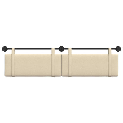 Testata appesa Montaggio a parete Crema 210 x 55 x 5 cm Tessuto