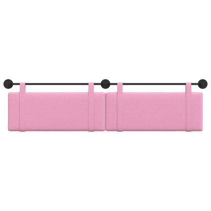 Testata appesa Montaggio a parete Rosa 210 x 55 x 5 cm Tessuto