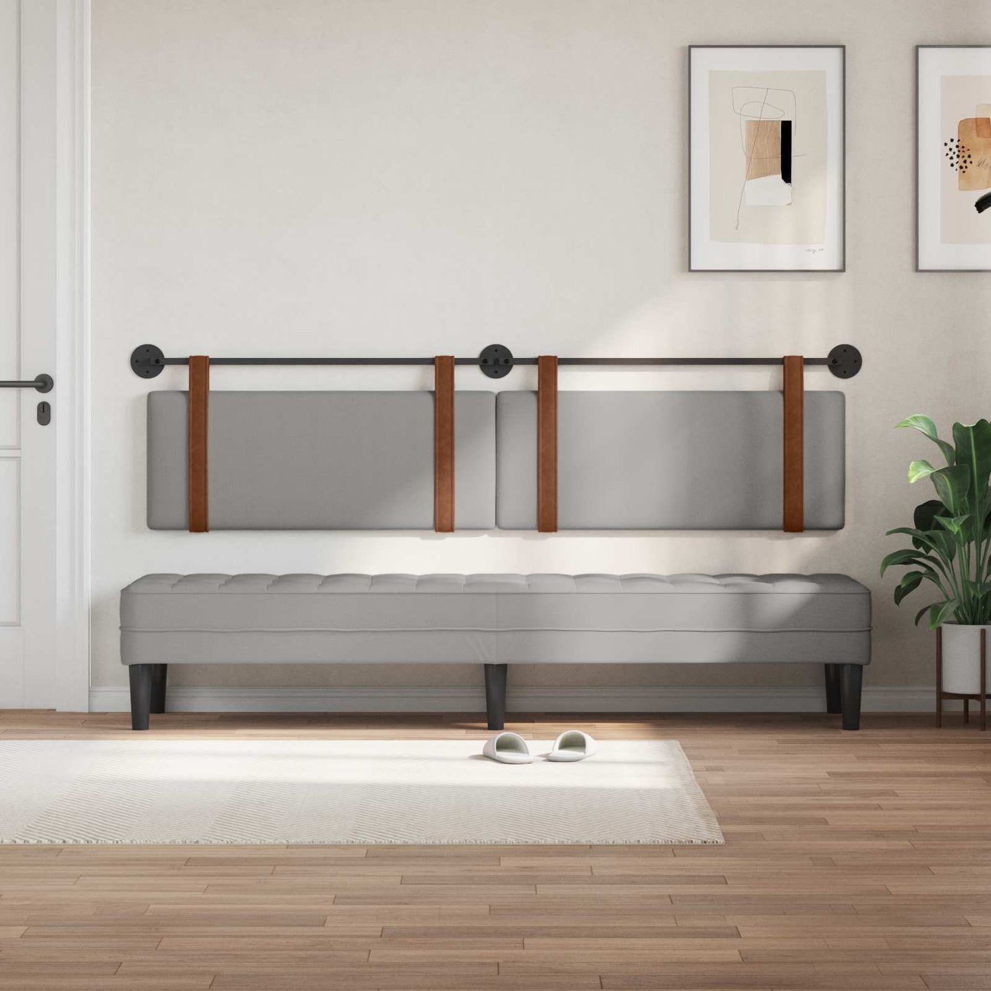 Testata appesa Grigio Nuvola 210 x 55 x 5 cm PU Antico