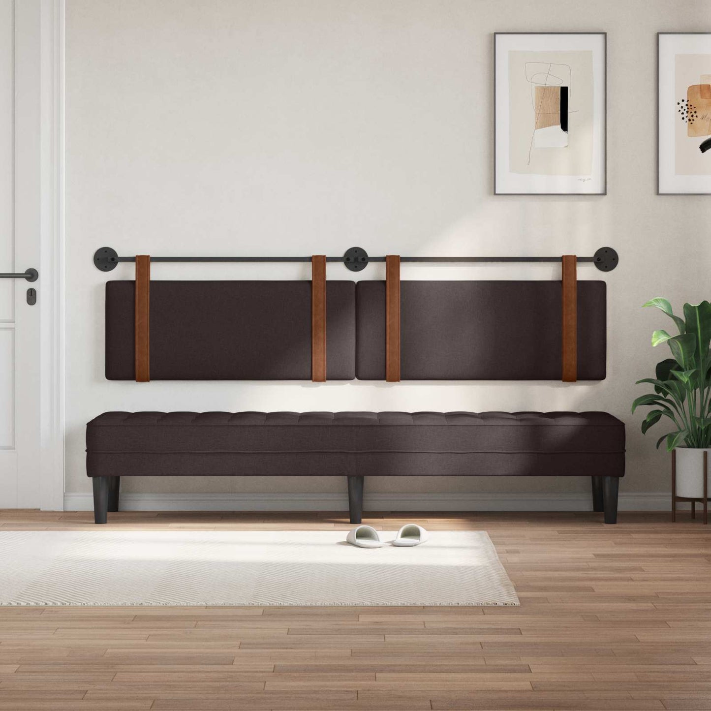 Testata appesa Marrone Scuro 210 x 55 x 5 cm PU Antico