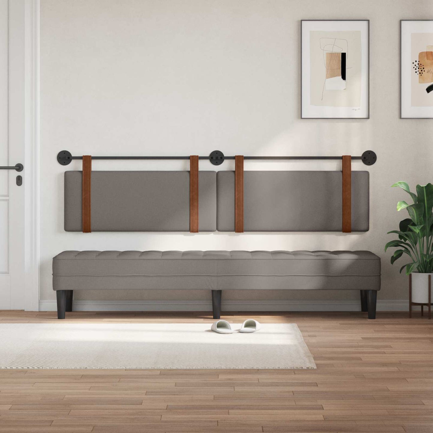 Testata appesa Tinta unita Talpa 210 x 55 x 5 cm PU Antico