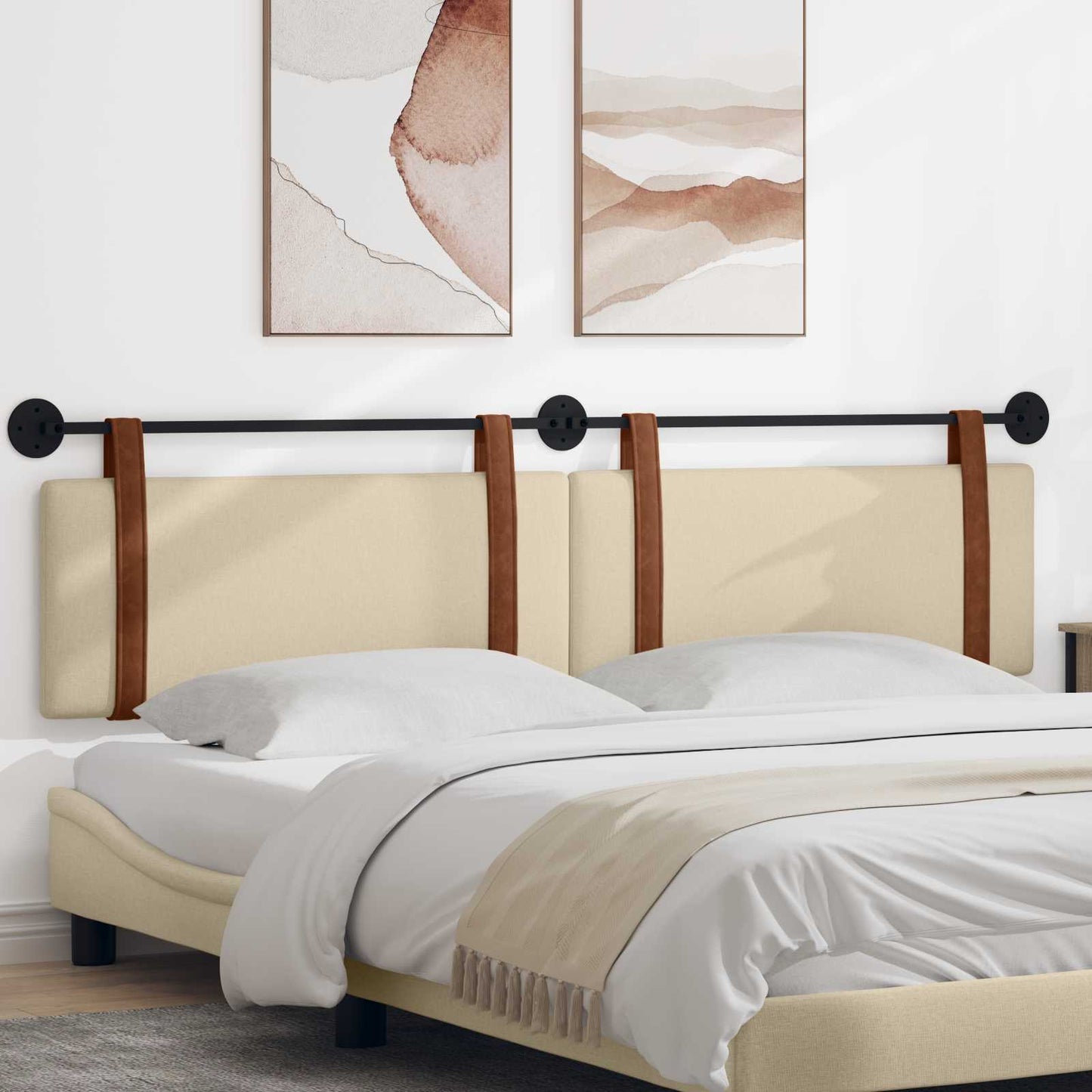 Testata appesa Tinta unita Crema 210 x 55 x 5 cm PU Antico