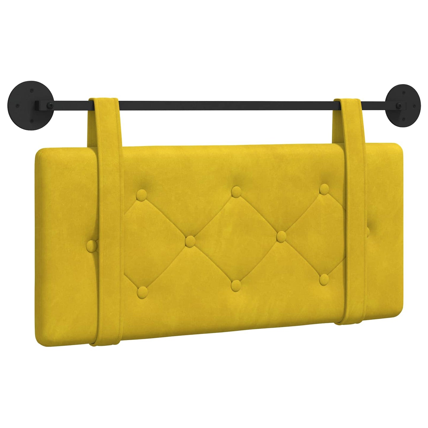 Testata appesa Montaggio a parete Giallo 90 x 55 x 5 cm Velluto